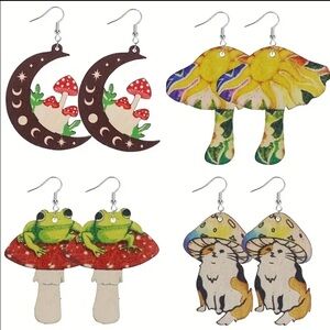 4 pack Mushroom Earrings